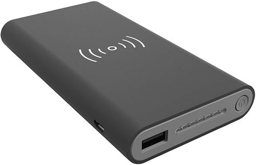 Real Power 249865 Wireless Power Bank, 8000 mAh Noir