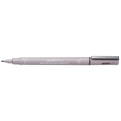 Feutre technique Uni Pin - Pointe brush 0,02 mm - Gris Clair