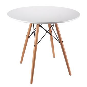 Table De Salle à Manger Ronde Blanche Nidouillet Table De Salle A Manger Ronde Table De Cuisine 4 Pieds En Bois De Hetre Et Table Basse Ronde Blanche Table Moderne De The En Bois Pour Loisirs Ab016