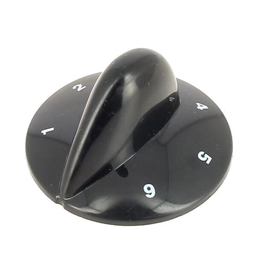 Bouton noir radiant 0 a 6 pour Table vitroceramique Teba