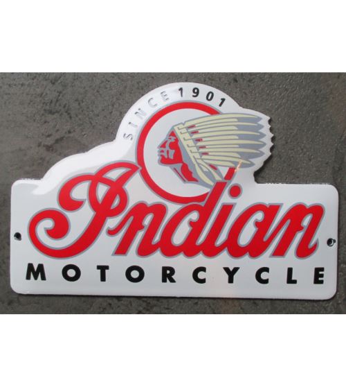 mini plaque emaillee logo moto indian motorcycle 15x10cm tole email deco garage