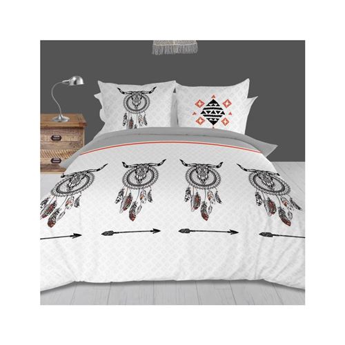 Parure de couette Buffle - Microfibre - 220 x 240 cm - Blanc
