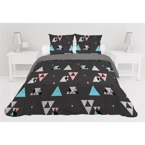 Parure de couette Triage - Microfibre - 220 x 240 cm - Gris
