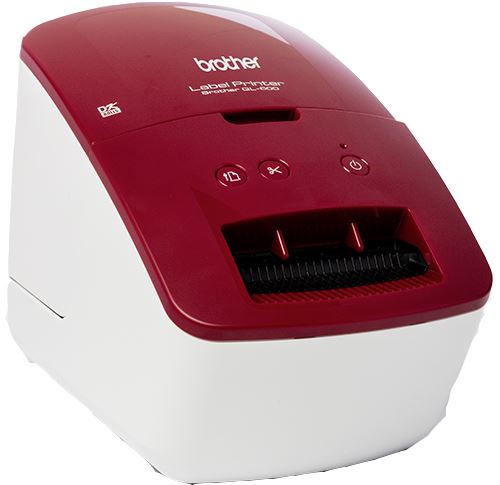 Brother Ql-600R - Imprimante D'Étiquettes - Thermique Direct - Rouleau (6,2 Cm) - 300 X 300 Ppp - Jusqu'à 71 Mm/Sec - Usb 2.0 - Rouge, Blanc