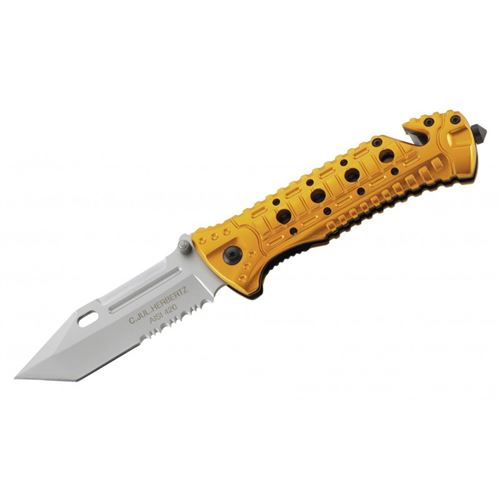 Couteau HERBERTZ, manche à trous alu jaune