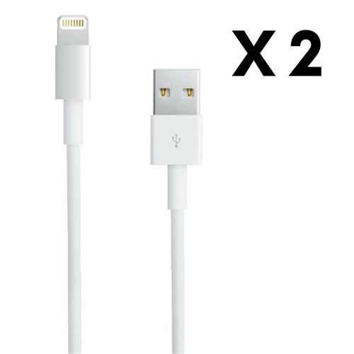 4 PHONILLICO® Lot 2 Cables USB Chargeur Blanc pour Apple iPad 2/3 Cable Port Micro USB Data Chargeur Synchronisation Transfert Donnees Mesure 1 Metre 