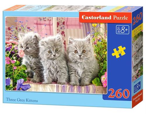 Three Grey Kittens, Puzzle 260 Teile - Castorland