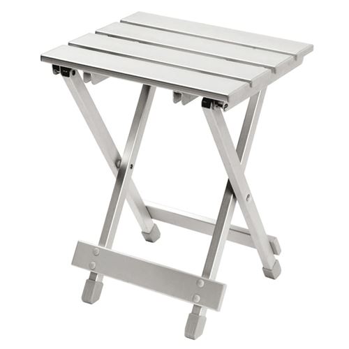 Camp Gear Tabouret / Table basse de camping pliable Gris Aluminium 60 kg