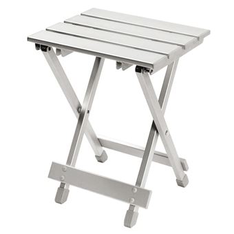 Bo-Camp Tabouret Pliable Gris - Tabouret Camping Stable Et Compact Avec Fonction Table D'Appoint