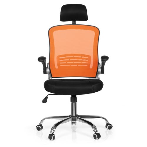 Siège de bureau / siège tournant VENDO NET tissu noir / orange hjh OFFICE
