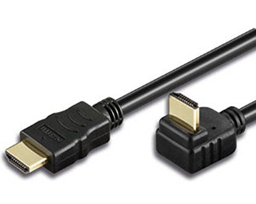 TECHly - Câble HDMI avec Ethernet - HDMI mâle incliné pour HDMI mâle droit - 1 m - noir - incliné, support 4K