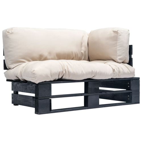VIDAXL  canap&eacute; de jardin palette avec coussins sable pin&egrave;de 277413