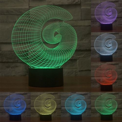 Lampe 3D Originale Abstrait Lumière LED Maison 7 Couleurs Tactile USB - YONIS
