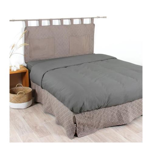 COTE DECO Cache sommier Microfibre lavée MOJI 90x190 cm - Beige