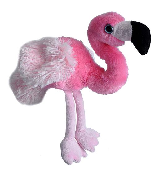 Wild Republic peluche flamingo junior 18 cm en peluche rose/noir