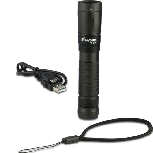 FAVOUR Lampe de poche FOCO 1000 lm Noir T2117OP