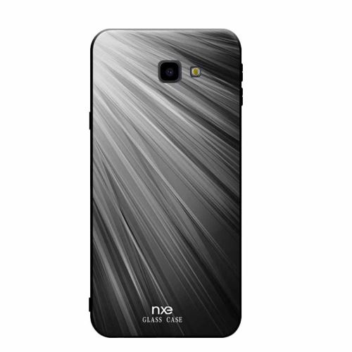 Coque en TPU verre hybride pour l'impression de motifs blanc/noir pour votre Samsung Galaxy J4 Plus