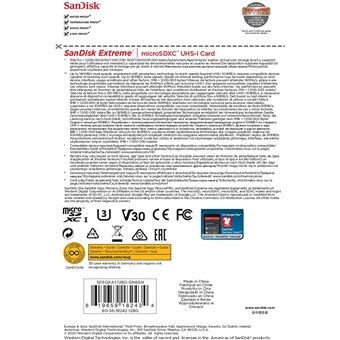 SanDisk Extreme - Carte mémoire flash - 128 Go - A2 / Video Class V30 /  UHS-I U3 / Class10 - microSDXC UHS-I - Carte mémoire micro SD - Achat &  prix
