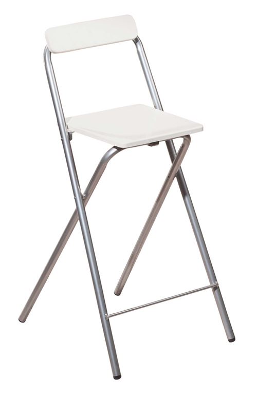 Paris Prix - Chaise De Bar Pliante Métal steam 97cm Blanc