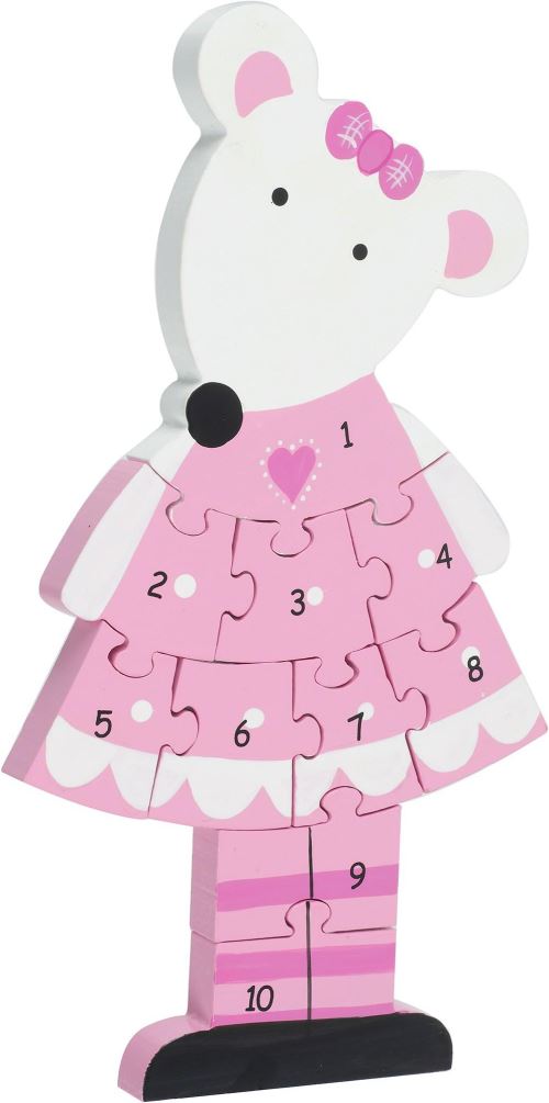 Orange Tree Toys Puzzle En Bois Animaux Apprentissâge Des Chiffres - Mouse