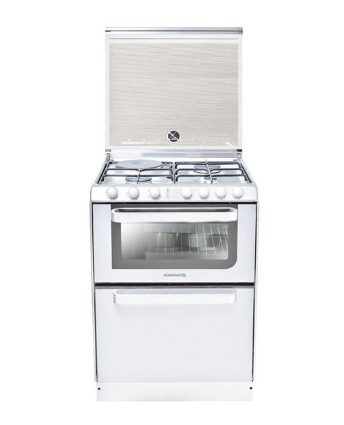 Rosières TRM60RB/NG - Cuisinière - pose libre - blanc avec lave-vaisselle