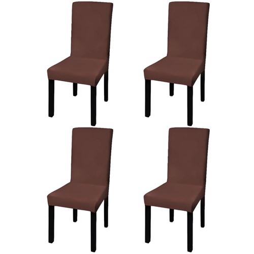 vidaXL Stoelhoes stretch recht 4 stuks bruin
