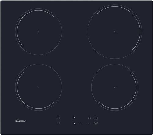 Candy CI642C - Table de cuisson à induction - 4 plaques de cuisson - Niche - largeur : 56 cm - profondeur : 49 cm - noir - avec bord droit