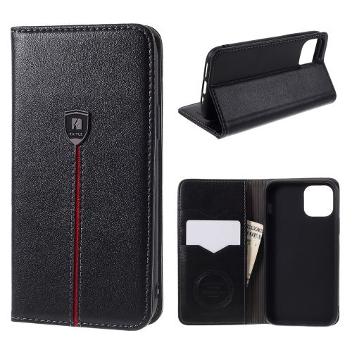 Etui en PU micro fibre noir pour votre Apple iPhone 11 Pro Max 6.5 pouces