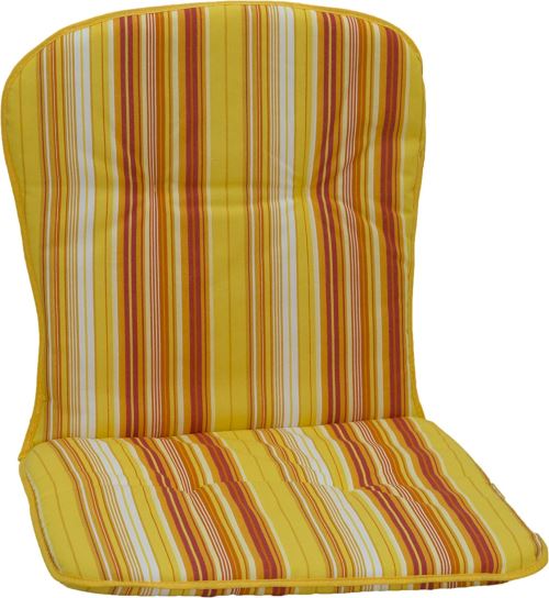 Beo Jardin de Chaise Coussin passepoilé pour Chaise empilable à Rayures Env. 80 x 44 x 2,5 cm, Jaune/Orange/Blanc/Multicolore