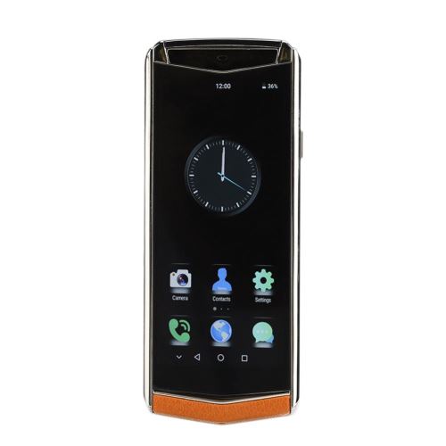 Smartphone 3.5'' 480x800 Résolution M17 4G PU Cuir Argent Orange