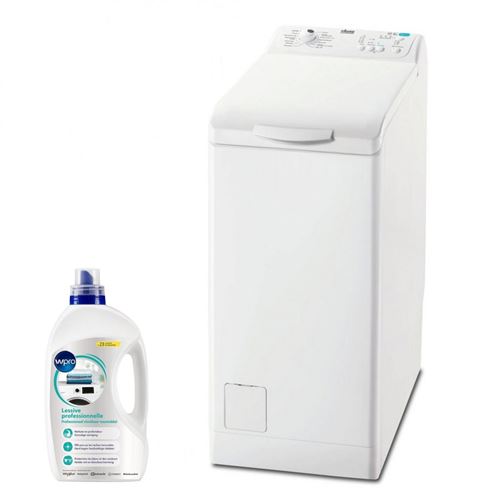 lave-linge top faure 1109098 60 blanc option rapide : réduit de 50% la durée de chaque cycle.