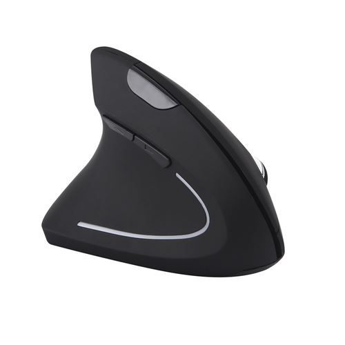 Souris de jeu sans fil Jeu optique 6D 1600DPI de main gauche verticale ergonomique 2.4G - noir