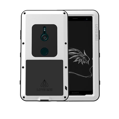 Coque en silicone anti-poussière anti-chocs, anti-choc et anti-projections puissant défenseur blanc pour votre Sony Xperia XZ3