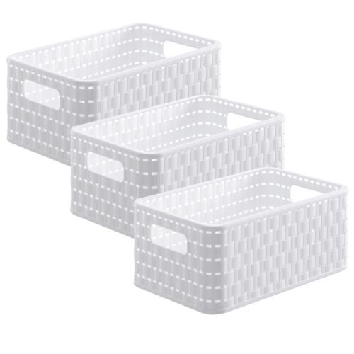 ROTHO Lot de 3 paniers COUNTRY 28 x 19 x 13 cm / A5 blanc