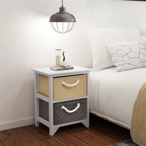 vidaXL Table de chevet 2 pcs Bois