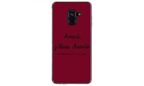 Coque souple pour Samsung Galaxy A8 2018 avec impression Motifs Avant, j'étais chiante bordeau