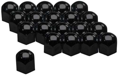 AutoStyle bouchons d'écrou de roue 17 mm acier noir 20 pièces