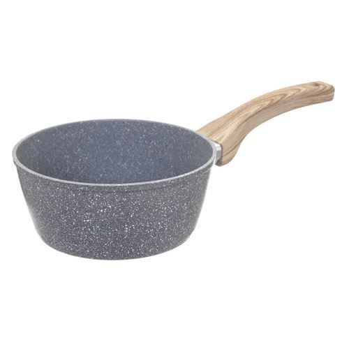 Casserole en aluminium - D. 18 cm - Effet pierre grise