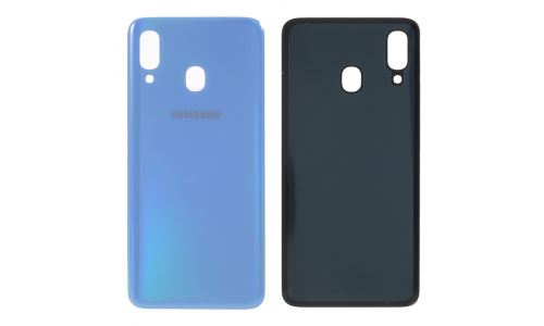 Face arrière vitre du dos noir Galaxy A40 bleu
