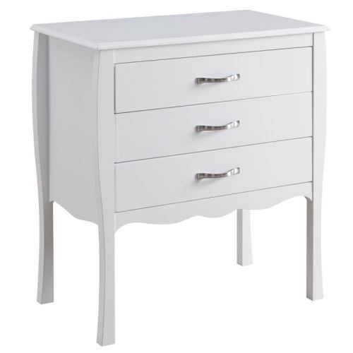 Paris Prix - Commode 3 Tiroirs maryline 76cm Blanc