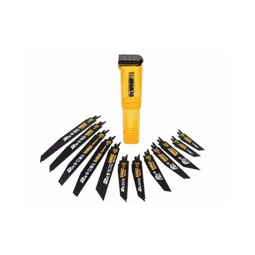 Lot de 12 lames de scie sabre DEWALT - Bois - Métal - Démolition - DT2441L
