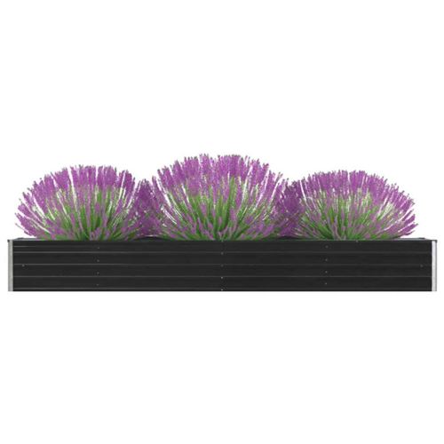 Vidaxl Gris Lit Surélevé De Jardin Acier Galvanisé 320X40x45 Cm Anthracite
