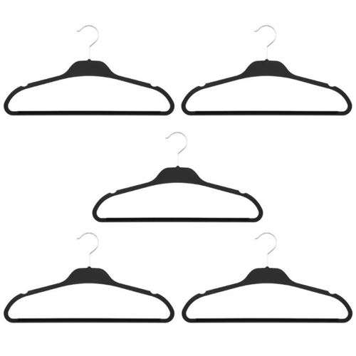 FIVE Simply Smart - Lot de 5 Cintres Anti-D&eacute;rapant 45cm Noir