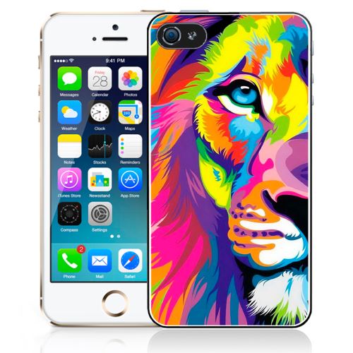 Coque pour iPhone 5C lion multicolore