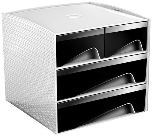 Cep Mini module de Rangement MyCube 2 petits Tiroirs + 2 grands Tiroirs 3-211 Noir