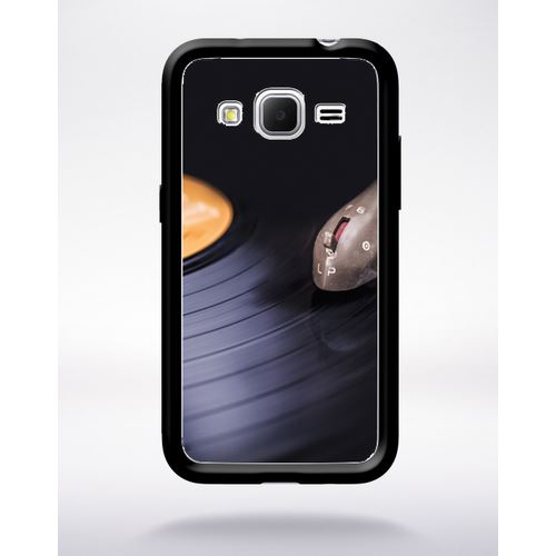 Coque Vinyl Compatible Samsung Core Prime Bord Noir Silicone