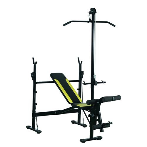 170 Sur Banc De Musculation Fitness Entrainement Complet Dossier Reglable Cordes Traction Curler Supports Barre Et Halteres Noir Et Jaune Musculation Achat Prix Fnac