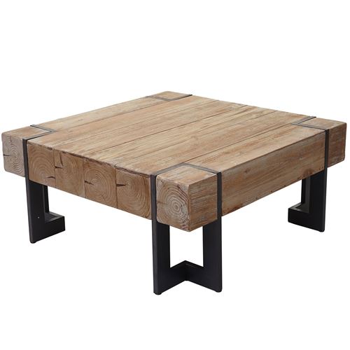 Table basse de salon MENDLER HWC-A15, sapin massif rustique 40x90x90cm