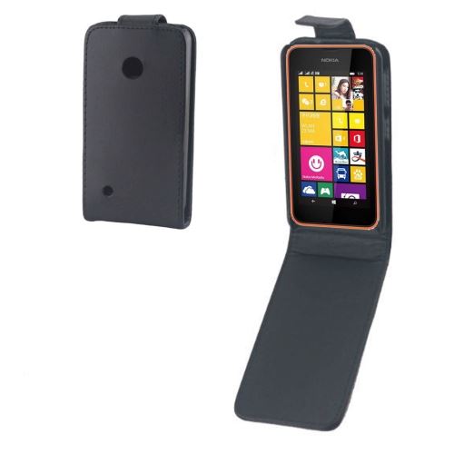 Nokia Lumia 530 Housse Etui Cuir PU Vertical Noir ALS54676