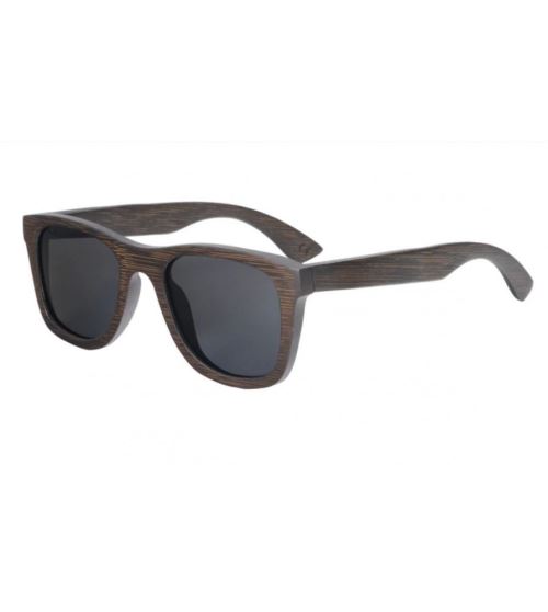 lunette de soleil bois véritable bambou teinte foncée verre fumé noir et son coffret